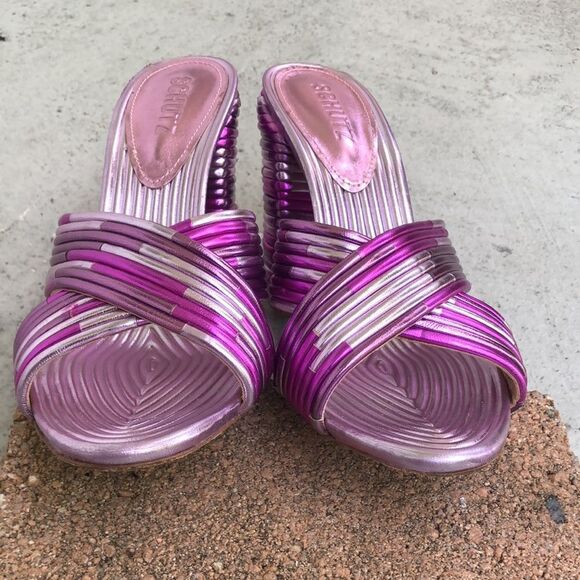 Schutz Metallic Mules - Picture 4 of 8